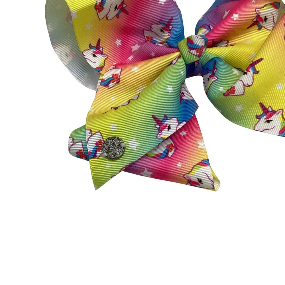 JoJo Siwa Rainbow Unicorn Star Grosgrain Hair Bow Signature Collection Clip